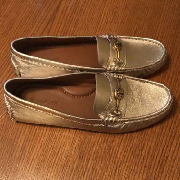 NEW Coach Loafers Sz 10 Champagne Gold - Picture 7 of 7